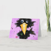 Funny Valentine's Day Card In Liebe Crow mit Rose Karte (Vorderseite)