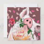 Funny Valentine's Day Card mit Gentleman Pig Karte (Rückseite)
