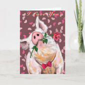 Funny Valentine's Day Card mit Gentleman Pig Karte (Vorderseite)