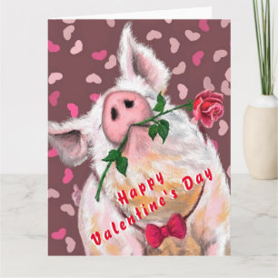 Funny Valentine's Day Card mit Gentleman Piggy Karte