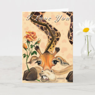 Funny Valentine's Day Card mit romantischer Giraff Karte