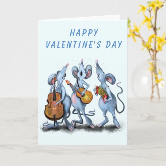 Funny Valentine's Day Card Musical Mouse Band Karte (Gelbe Blume)