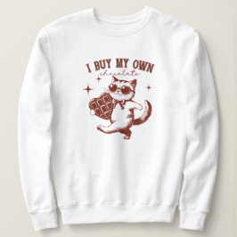 Funny Valentine's Day Cat mit Schokoladenherz Sweatshirt