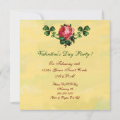 FUNNY VALENTINE'S DAY CATCATS MIT PINK ROSE HERZ EINLADUNG (Rückseite)