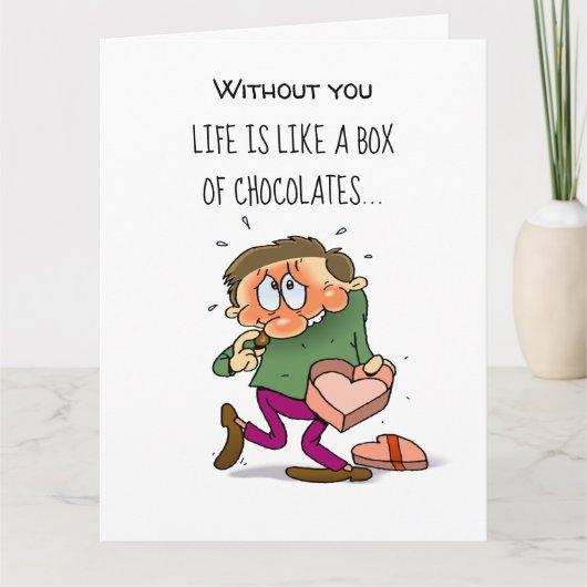 Funny Valentine's Day Chocolate Karte (Vorderseite)