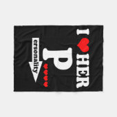 Funny Valentine's Day Couple Matching I Love Her I Fleecedecke (Vorderseite (Horizontal))