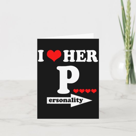 Funny Valentine's Day Couple Matching I Love Her I Karte (Vorderseite)