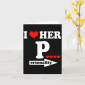 Funny Valentine's Day Couple Matching I Love Her I Karte (Gelbe Blume)