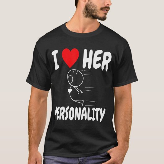 Funny Valentine's Day Couple Matching I Love Her I T-Shirt (Vorderseite)