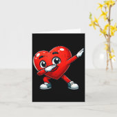 Funny Valentines Day Dabbing Heart Lover Men Kids Karte (Gelbe Blume)