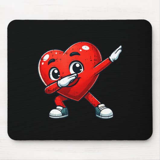 Funny Valentines Day Dabbing Heart Lover Men Kids Mousepad (Vorne)