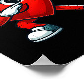 Funny Valentines Day Dabbing Heart Lover Men Kids Poster (Ecke)