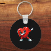Funny Valentines Day Dabbing Heart Lover Men Kids Schlüsselanhänger (Vorderseite)