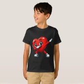 Funny Valentines Day Dabbing Heart Lover Men Kids  T-Shirt (Vorne ganz)