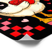 Funny Valentines Day Duck Heart Valentine Cud Kids Poster (Ecke)