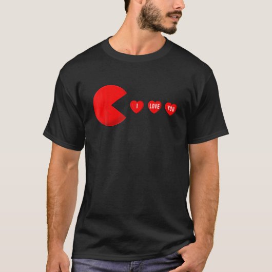 Funny Valentine's Day Eating Hearts , Gamer Men Wo T-Shirt (Vorderseite)