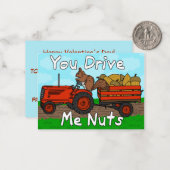 Funny Valentine's Day Eichhörnchen Nuts Pun Kids C Mitteilungskarte (Vorderseite/Rückseite Beispiel)