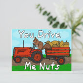 Funny Valentine's Day Eichhörnchen Pun Kids Klasse Einladung (Stehend Vorderseite)