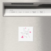 Funny Valentines Day Heart I Love You Hand Sign La Magnet (In Situ (Geschirrspüler))