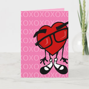 FUNNY VALENTINE'S DAY HEART PINK GREETING CARD FEIERTAGSKARTE