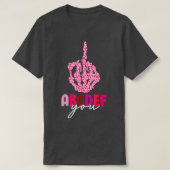 Funny Valentine's Day Hearts Middle Finger Skeleto T-Shirt (Design vorne)