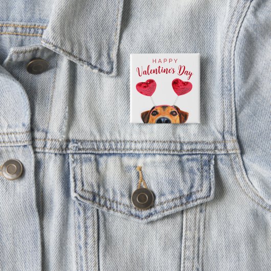 Funny Valentine's Day Hund Niedlich Heart Headband Button (Beispiel)