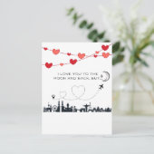 Funny Valentine's Day I Love you to the Moon But.. Feiertagspostkarte (Stehend Vorderseite)