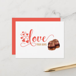 Funny Valentine's Day Liebe Deine Buns Joke Card Postkarte