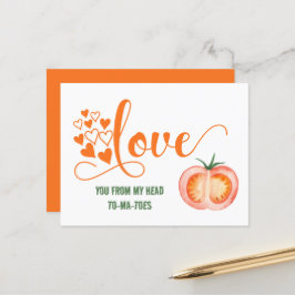 Funny Valentine's Day Liebe To-ma-toes Joke Card Postkarte
