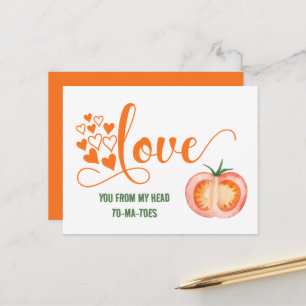 Funny Valentine's Day Liebe To-ma-toes Joke Card Postkarte