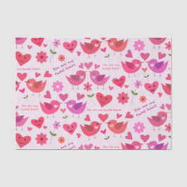 Funny Valentine's Day Love Birds mit Herz Seidenpapier