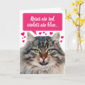 Funny Valentine's Day Maine Coon Cat individuell a Karte (Gelbe Blume)