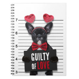 Funny Valentine's Day Mugshot Guilty Liebe Hund Notizblock