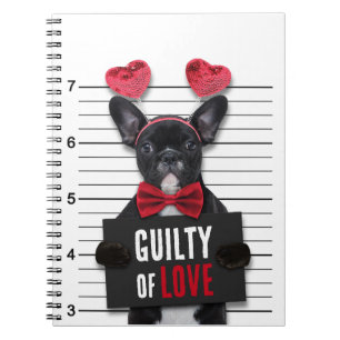Funny Valentine's Day Mugshot Guilty Liebe Hund Notizblock