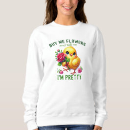 Funny Valentine's Day Niedlich Chick mit Blume Sweatshirt