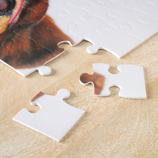 Funny Valentine's Day Niedlich Hunde Herz-Band Puzzle (Seite)