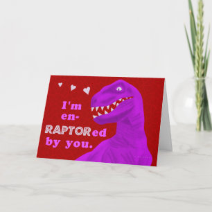 Funny Valentine's Day Raptor Dinosaurier Pun Feiertagskarte