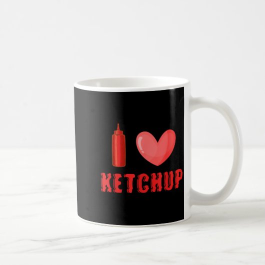 Funny Valentines Day Shirt I Love Ketchup Valentin Kaffeetasse (Rechts)
