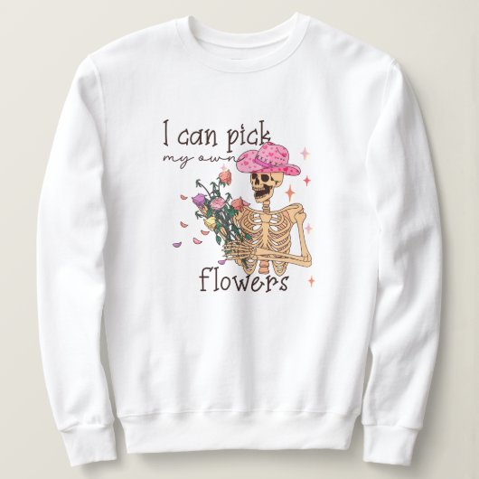 Funny Valentine's Day Skelett Sweatshirt (Design vorne)