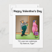 Funny Valentine's Day Spaß Postkarte (Vorne/Hinten)