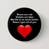 Funny Valentines Gedicht Single Frauen Button (Vorderseite)