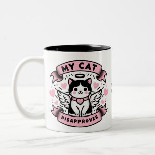 Funny Valentines, meine Katze lehnt ab Zweifarbige Tasse