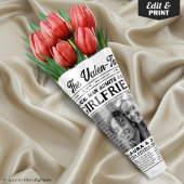 Funny Valentines Newspaper Blume Bouquet Wrap Geschenkpapier Set