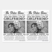 Funny Valentines Newspaper Blume Bouquet Wrap Geschenkpapier Set (Vorderseite 3)