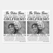 Funny Valentines Newspaper Blume Bouquet Wrap Geschenkpapier Set (Vorderseite 3)