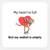 Funny Valentine's Quadratischer Aufkleber (Vorderseite)