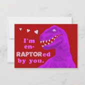 Funny Valentine's Raptor Dinosaur Kinder-Klassenzi Einladung (Vorderseite)