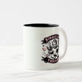 Funny Valentines, Single und blühende Cupio Zweifarbige Tasse (VorderseiteRechts)