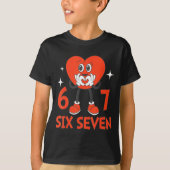 Funny Valentines Six Seven Hearts 6 7 Meme Boys Gi T-Shirt (Vorderseite)