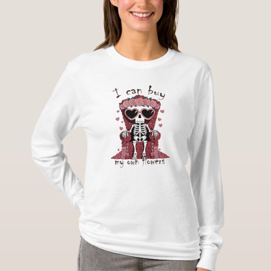 Funny Valentine's Skelett T-Shirt (Vorderseite)